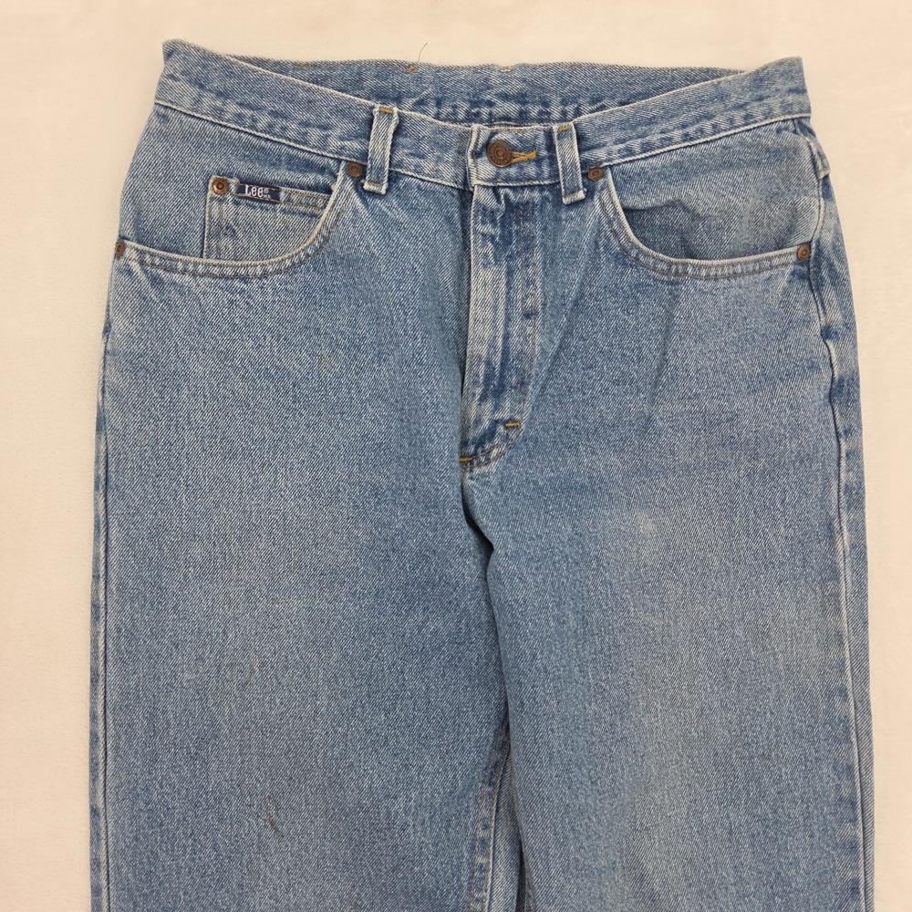 VTG Lee Mens Straight Leg Jeans 33x36 Fits 32x35 Blue Union Made USA 205-5591 - Picture 5 of 16